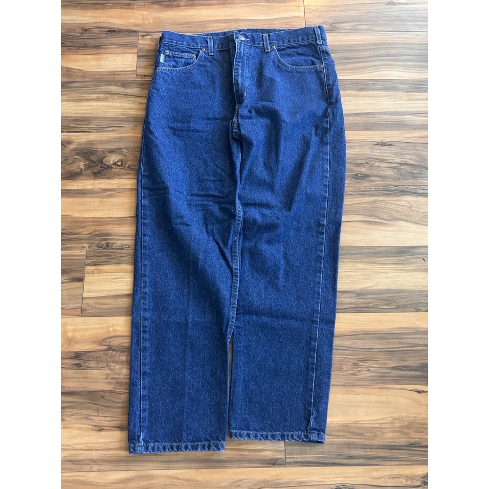 Vintage 1996 Carhartt B17 DST Jeans Mens 36x30 Dark Stone Denim Made Mexico